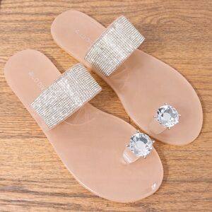 ⚡ FAST SALE | Wild Diva Crystal Slide Sandals | Size 7